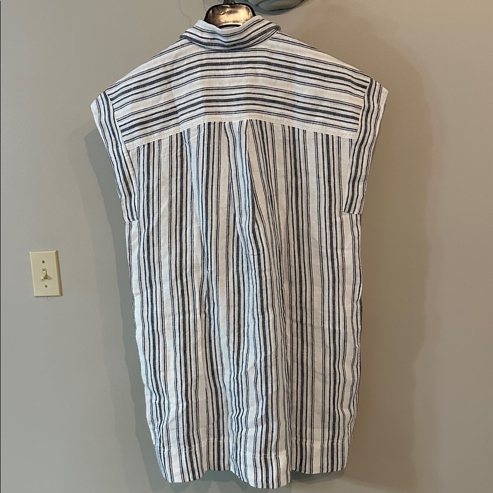 NWT Madewell Utility Short-Sleeve Mini Shirtdress in 100% Linen - Picture 7 of 7